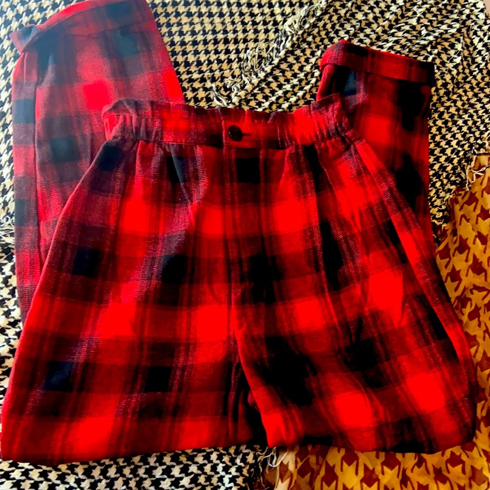 Forever 21 High Rise Plaid Trousers